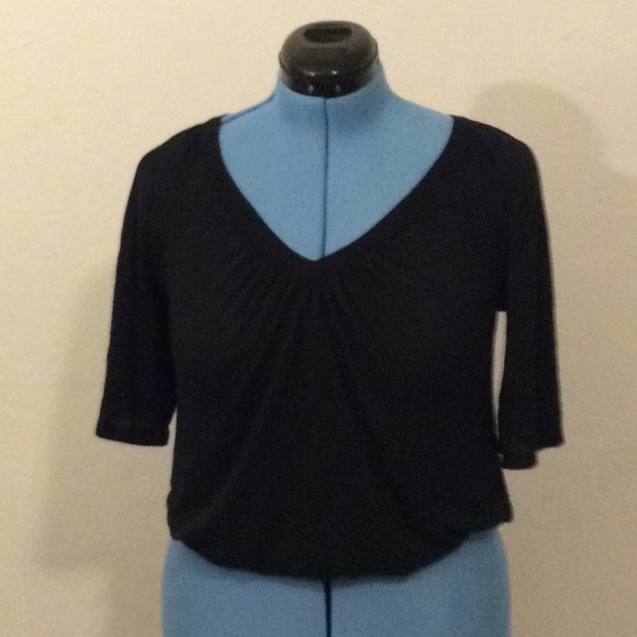 *CLEARANCE* Mudd Black loose elastic bottom shirt M - Picture 3 of 3